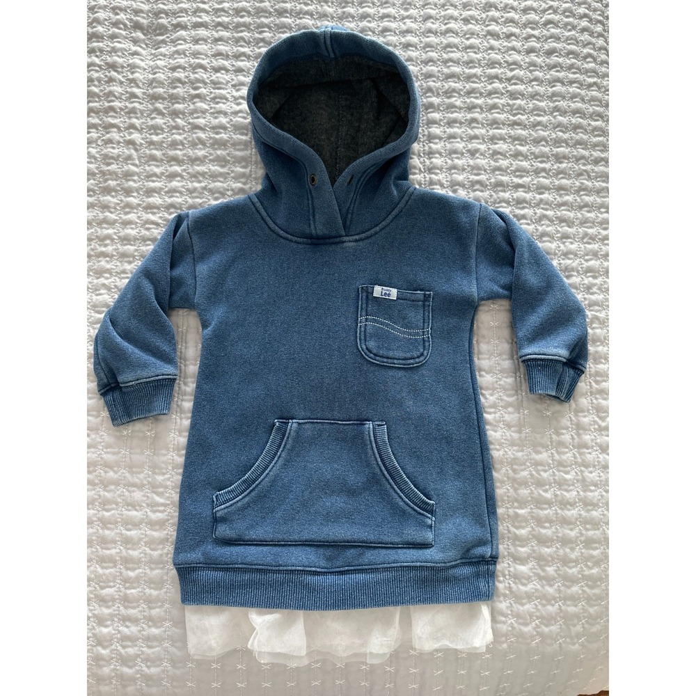 Buddy Lee Japan Girl Hoodie Dress 80 12-18M Raglan Tulle Indigo Rare HTF Kawaii‎